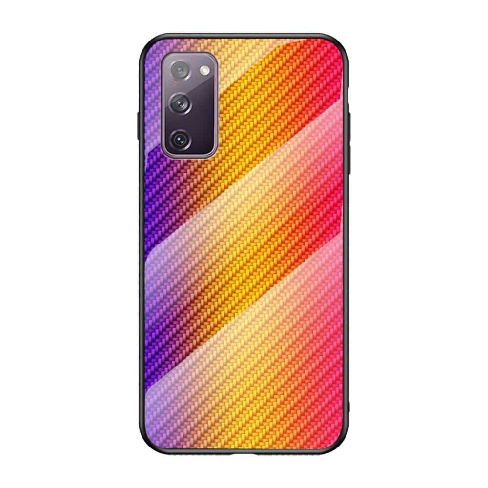 Husa Samsung Galaxy S20 FE model Glass Carbon Golden Fiber, Antisoc, TPU Hybrid, Viceversa Multicolor