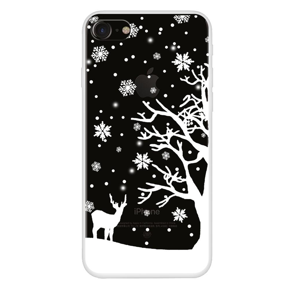 Husa Craciun Apple iPhone SE 2 model Santa's Reindeer, Silicon, Antisoc, Viceversa Alb/Roz