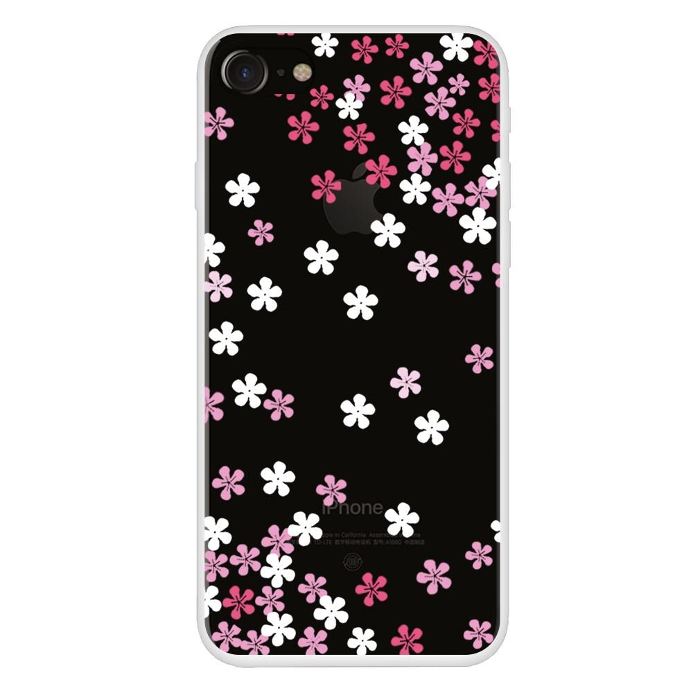 Husa Apple iPhone SE 2 model Falling Flowers, Silicon, Antisoc, Viceversa Alb/Roz