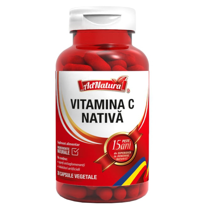 Supliment alimentar Vitamina C nativa, 30 capsule