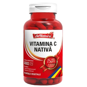 Supliment alimentar Vitamina C nativa, 30 capsule Supliment alimentar Vitamina C nativa, 30 capsule