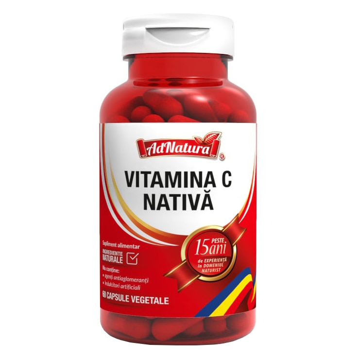 Supliment alimentar Vitamina C nativa, 60 capsule