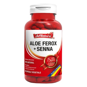 Supliment alimentar Aloe ferox + Senna, 60 capsule Supliment alimentar Aloe ferox + Senna, 60 capsule