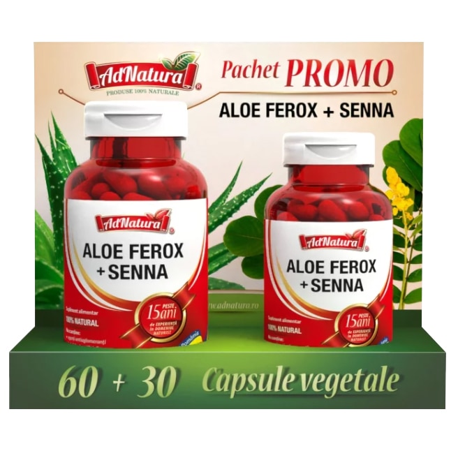 Supliment alimentar Aloe ferox + Senna, 60 + 30 capsule