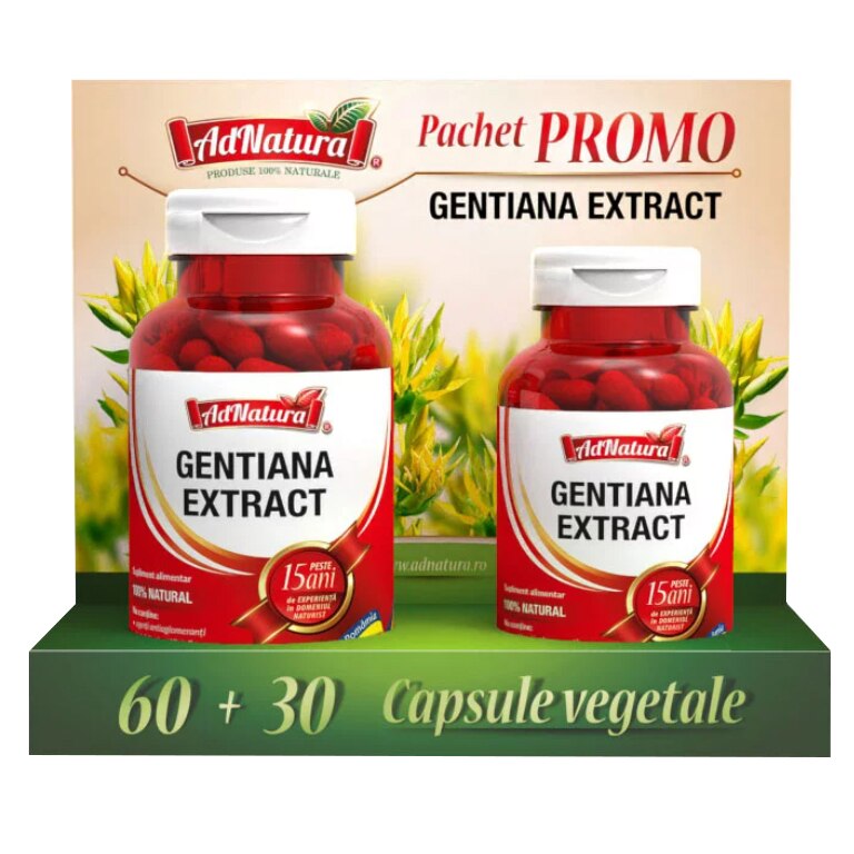 Supliment alimentar Gentiana extract, 60 + 30 capsule