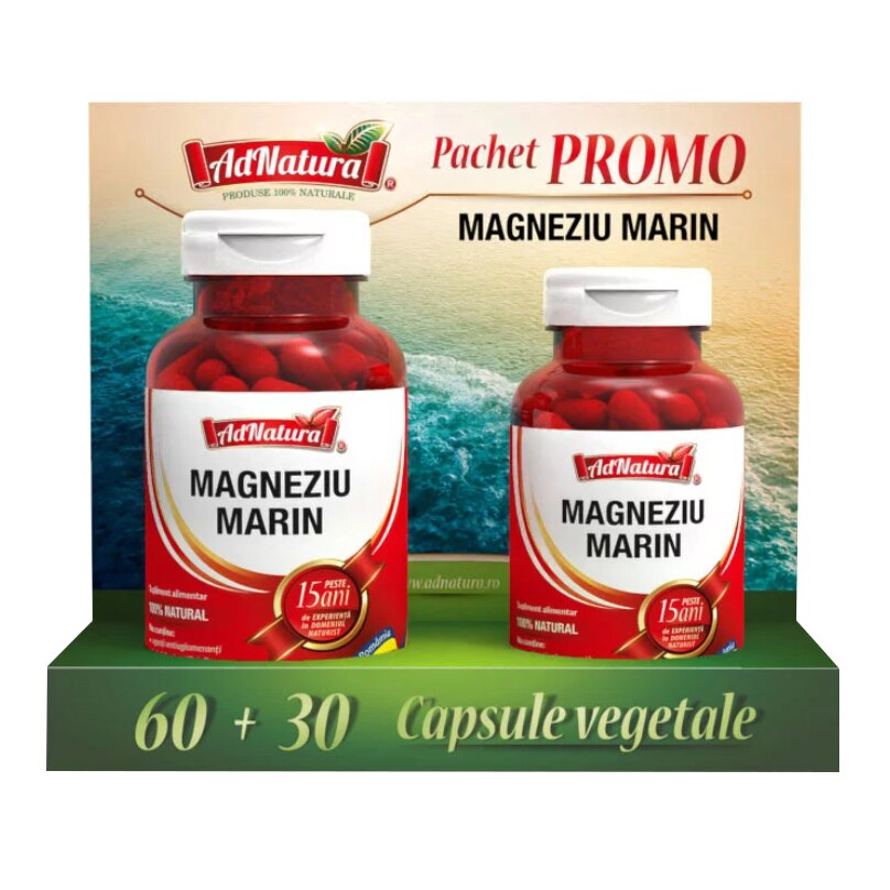 Supliment alimentar Magneziu marin, 60 + 30 capsule