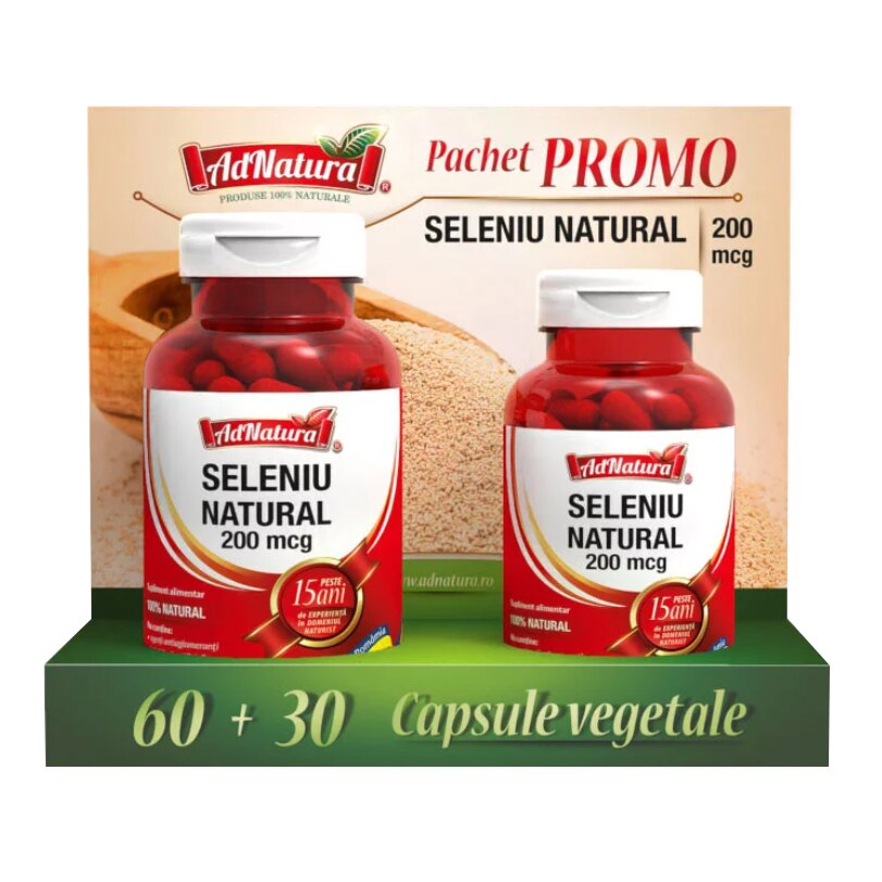 Supliment alimentar Seleniu natural, 60 + 30 capsule