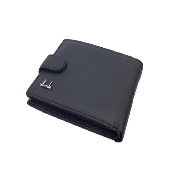 Portofel barbati din piele naturala, negru, inchidere capsa DGM-063
