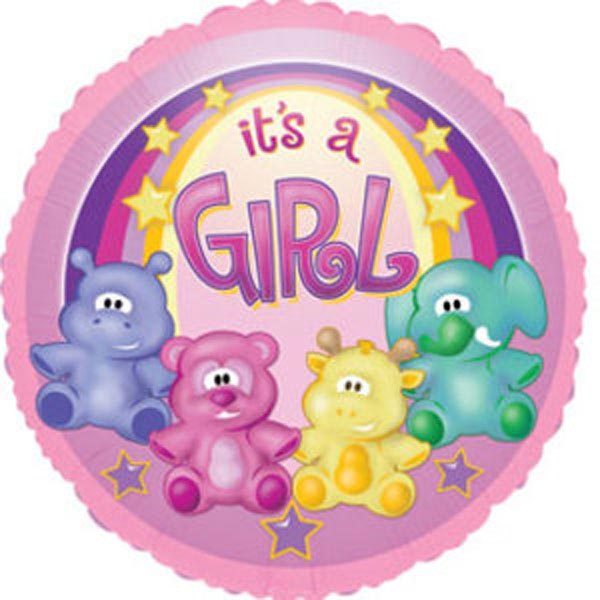 Balon folie Zoo Baby Girl, multicolor, 45 cm