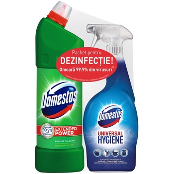 Pachet curatenie Domestos Pine 1 l + Domestos Universal Hygiene 750 ml Pachet curatenie Domestos Pine 1 l + Domestos Universal Hygiene 750 ml