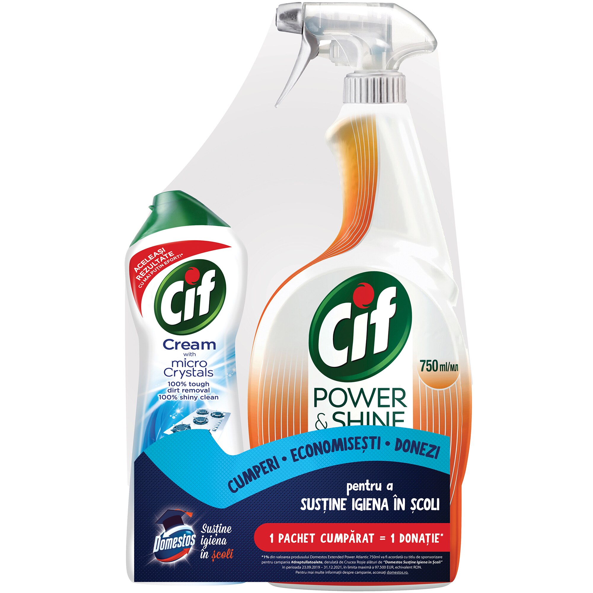 Pachet curatenie Cif spray bucatarie 750 ml + Cif Original 250 ml