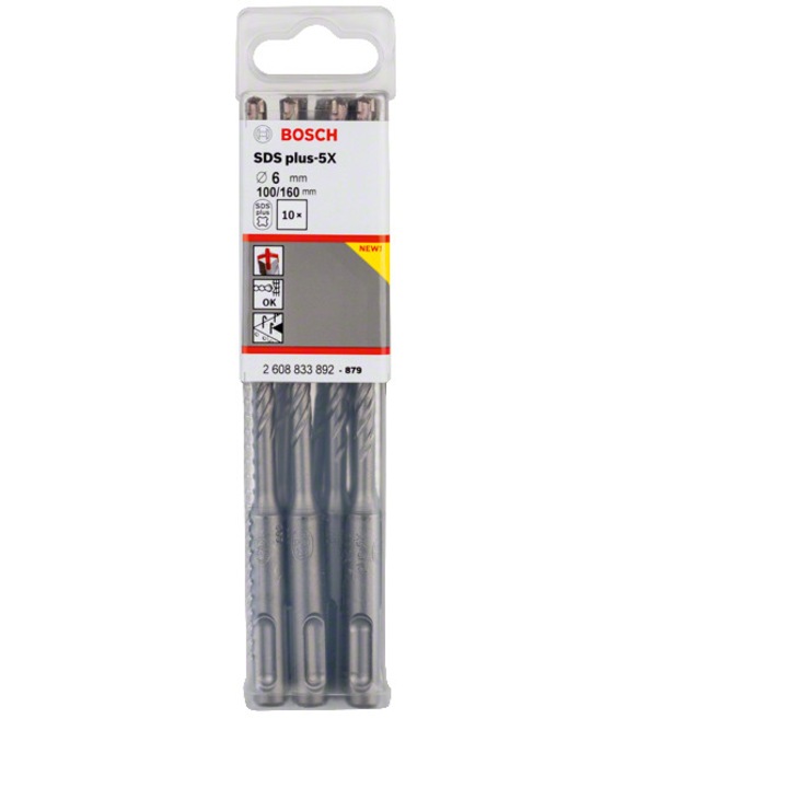 Set 10 burghie SDS-plus-5X 6x100x160 Bosch