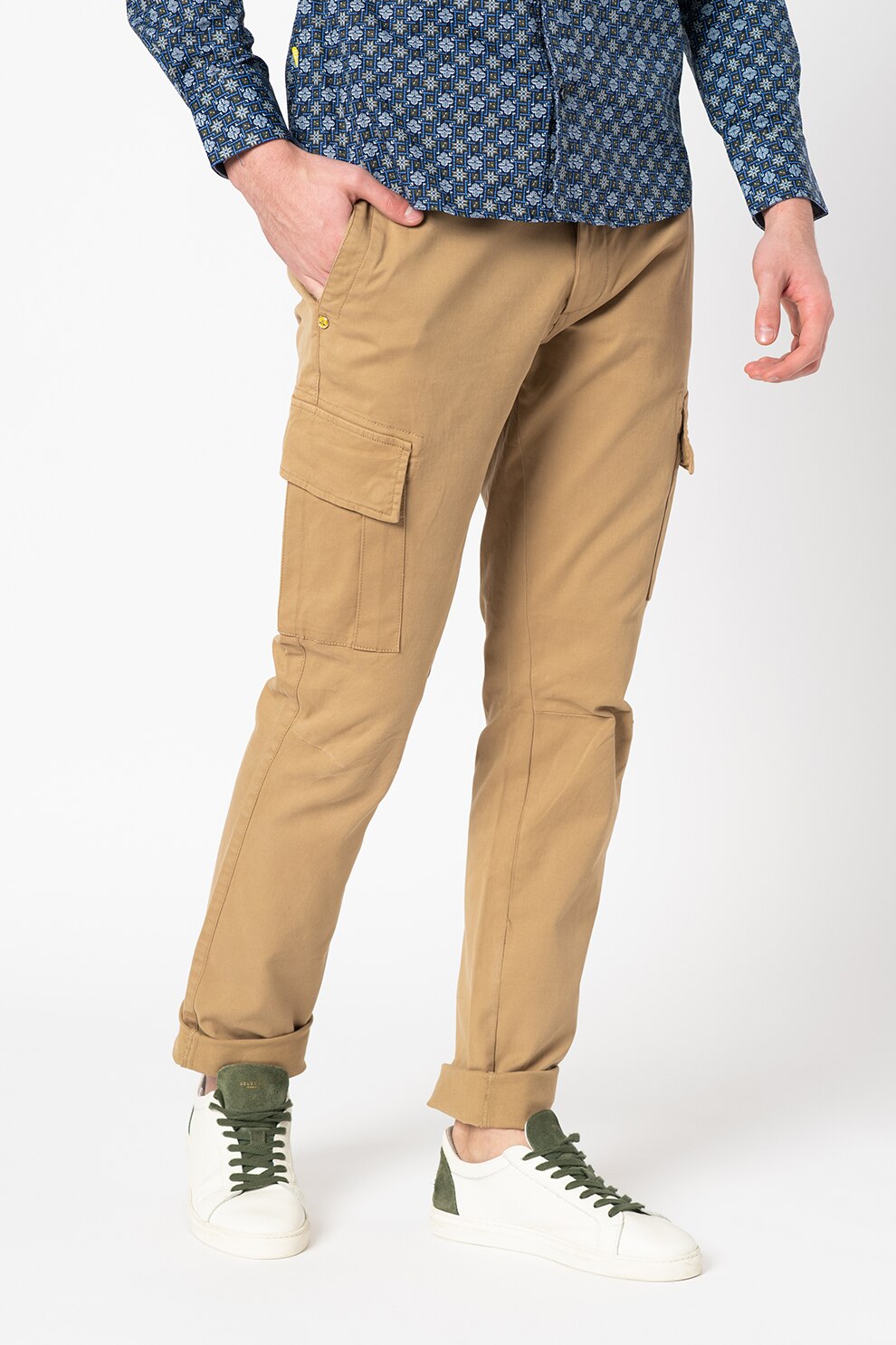 New Zealand Auckland, Pantaloni cargo slim fit Buller, Maro camel