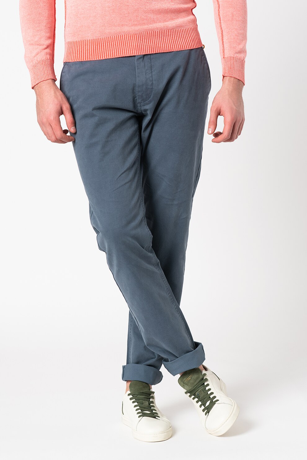 New Zealand Auckland, Pantaloni chino conici cu aspect texturat Napier, Albastru prafuit, 28