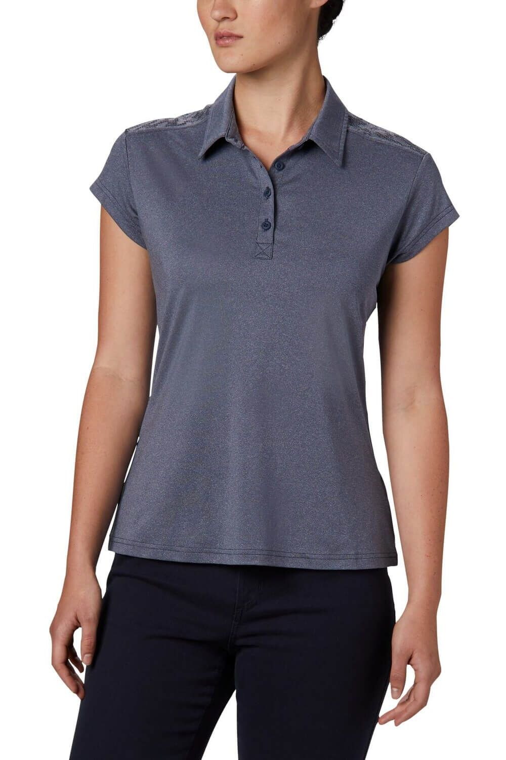 Tricou cu guler pentru femei Columbia Peak To Point Polo II, Albastru, S