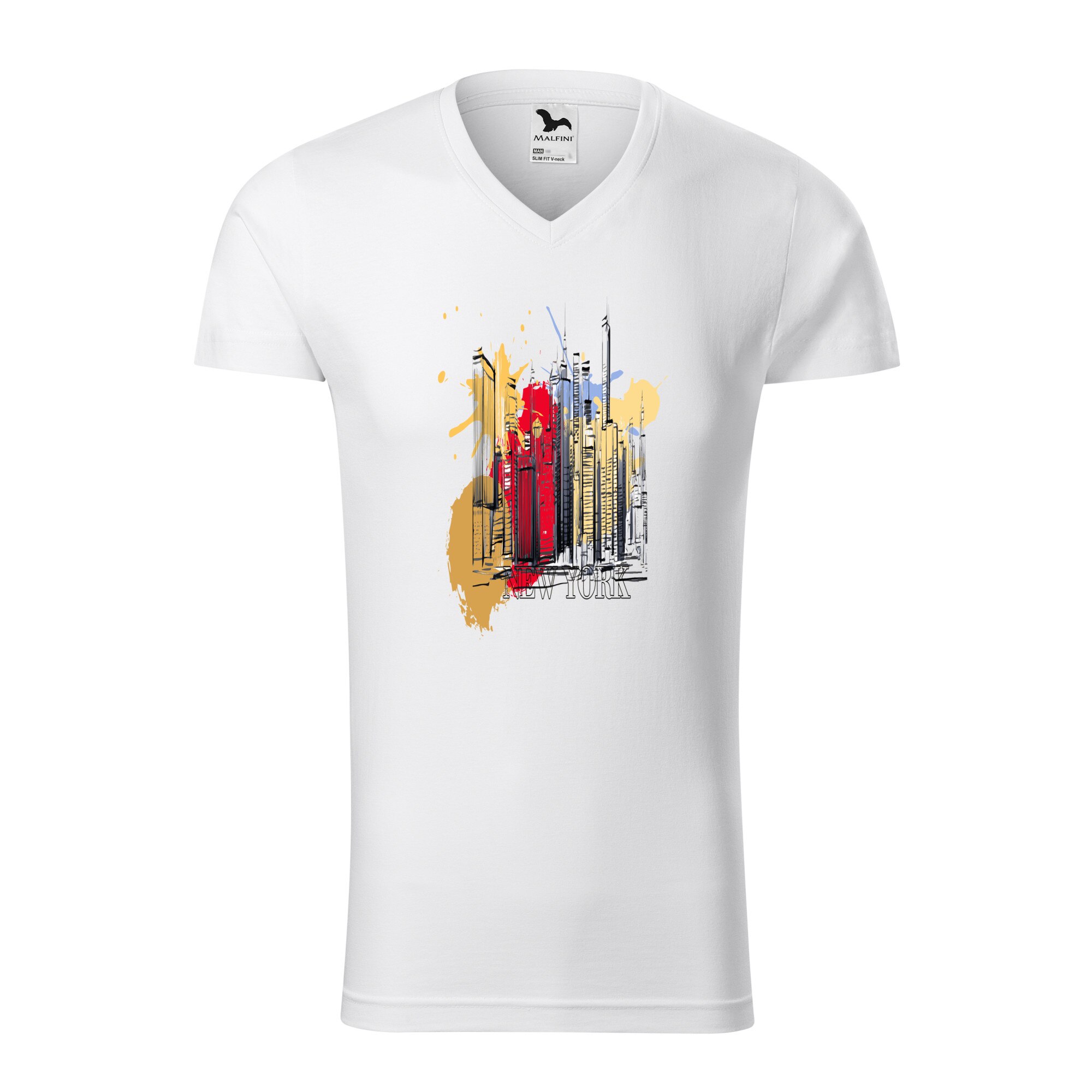 Tricou barbati, Malfini, New York Style, Alb, L