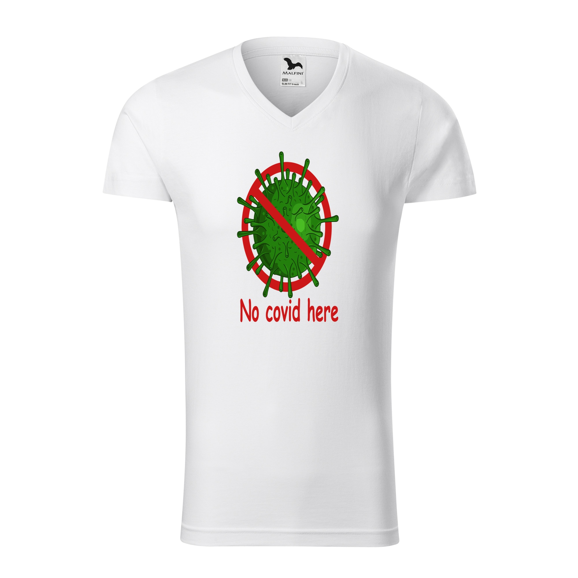 Tricou barbati, Malfini, No Covid Here, Alb, L