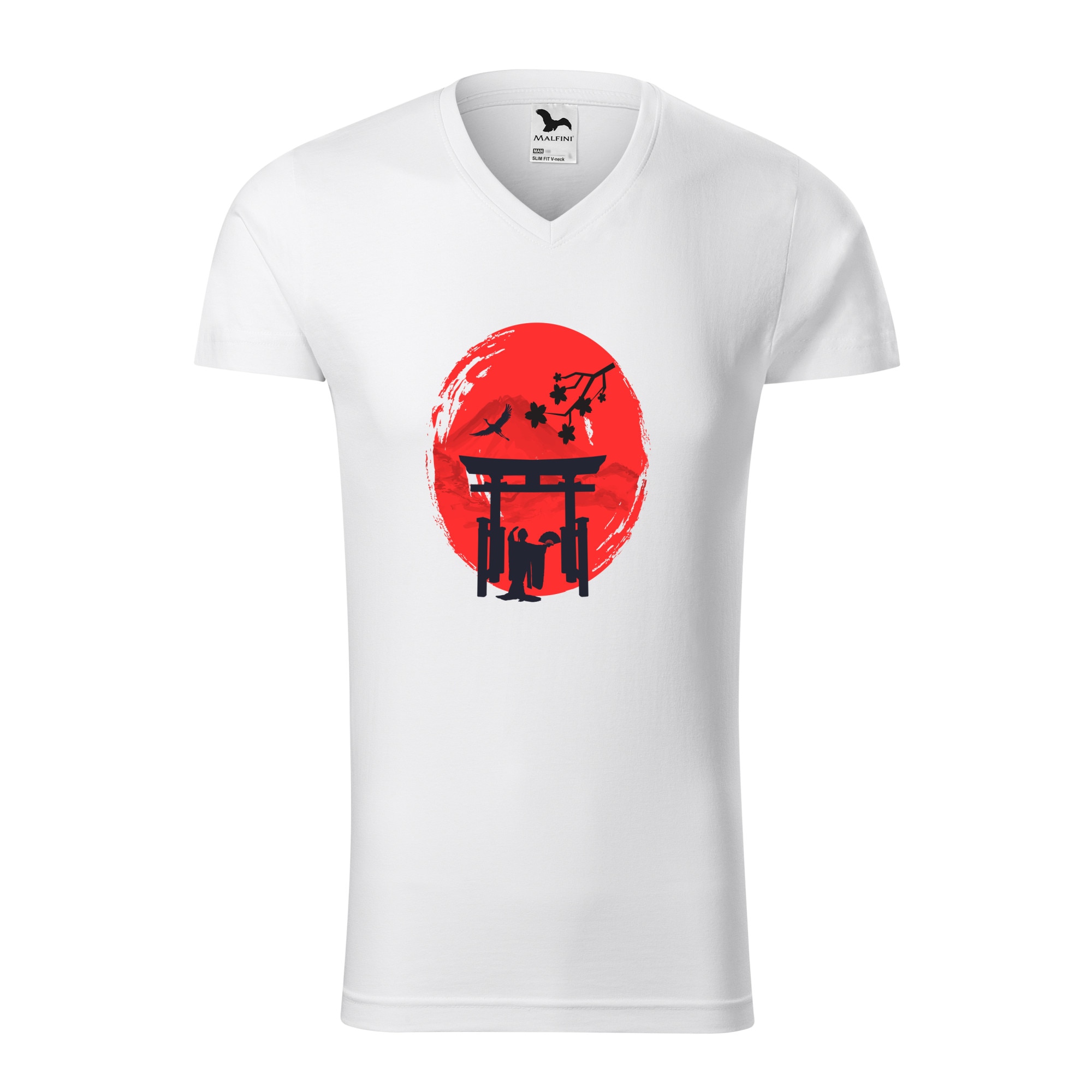 Tricou barbati, Malfini, Japan Ink, Alb, L