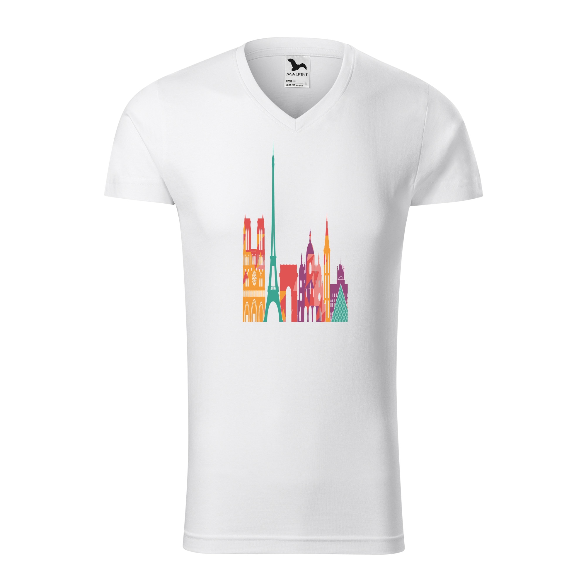 Tricou barbati, Malfini, Painting in Paris, Alb, XL