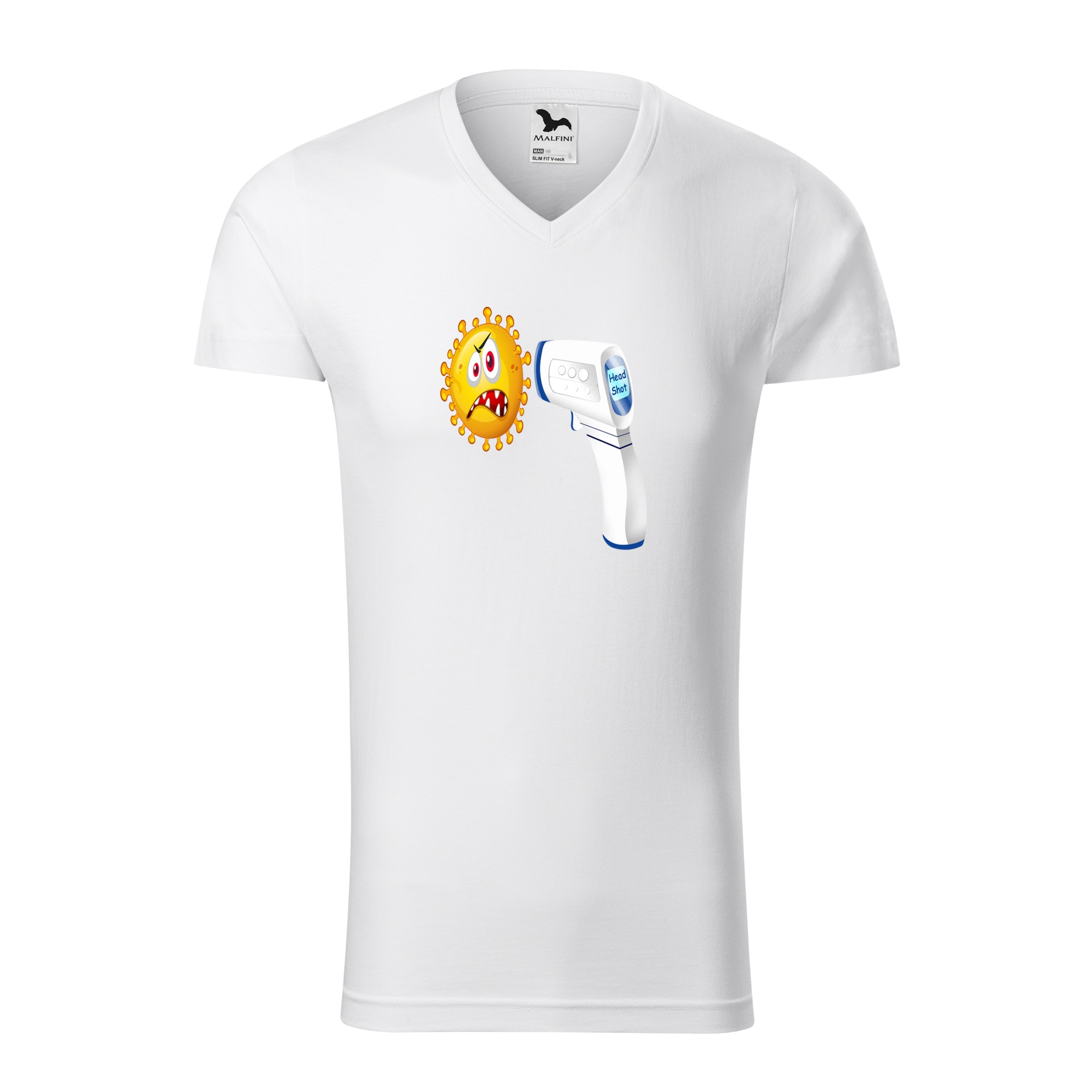 Tricou barbati, Malfini, Headshot, Alb, M