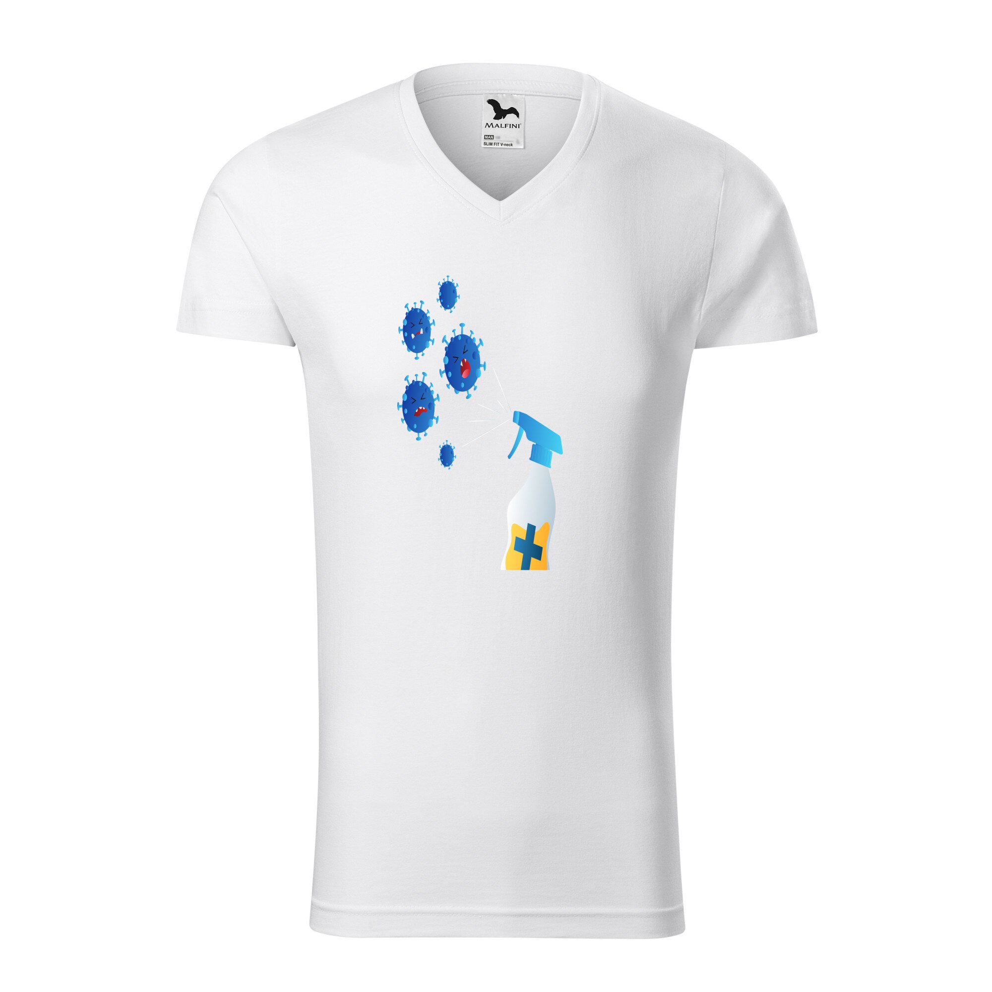 Tricou barbati, Malfini, Kill Covid, Alb, L