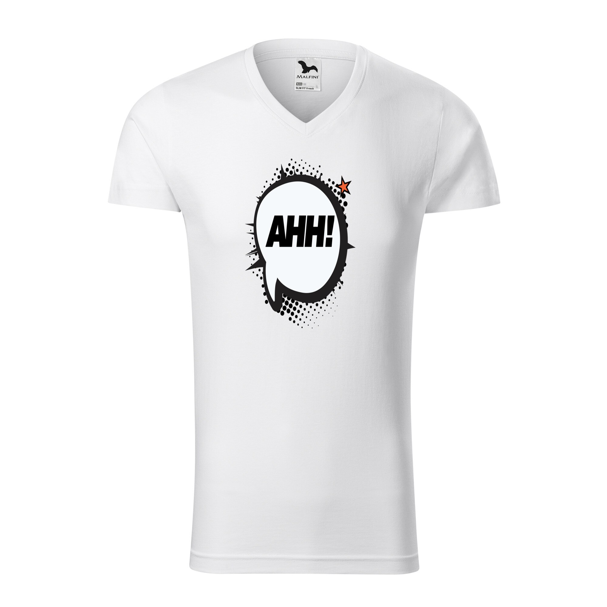 Tricou barbati, Malfini, Comic Ahh, Alb, L