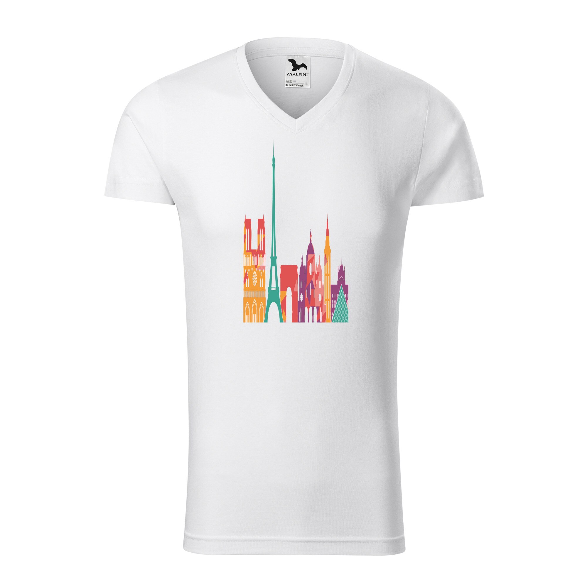 Tricou barbati, Malfini, Painting in Paris, Alb, L