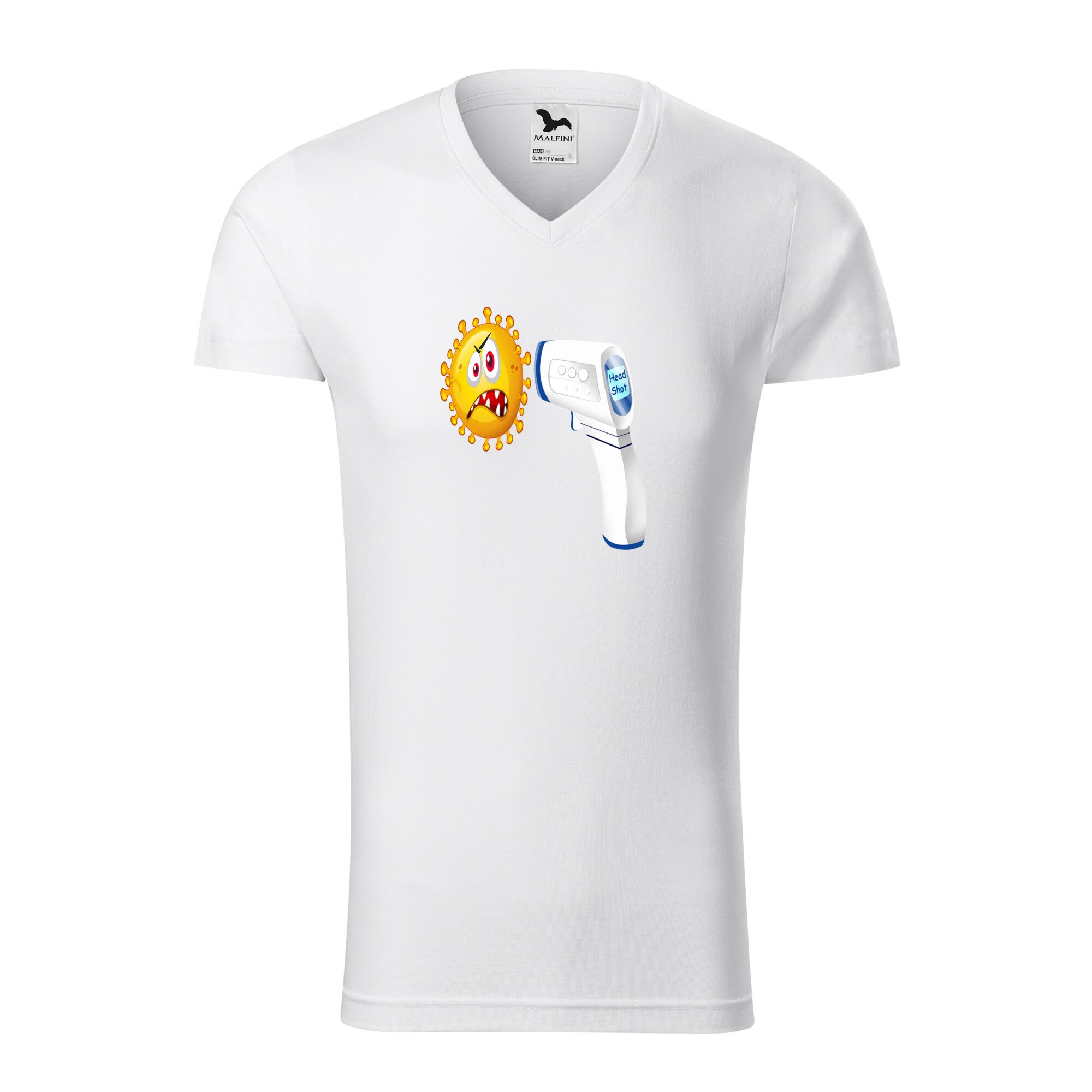 Tricou barbati, Malfini, Headshot, Alb, L