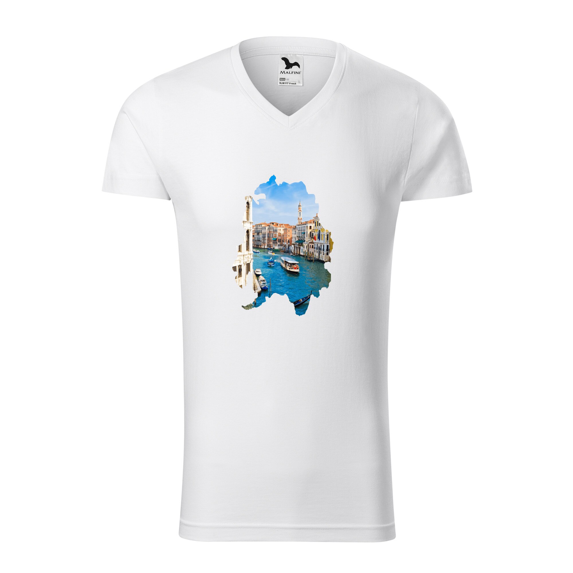 Tricou barbati, Malfini, Italy, Alb, XL