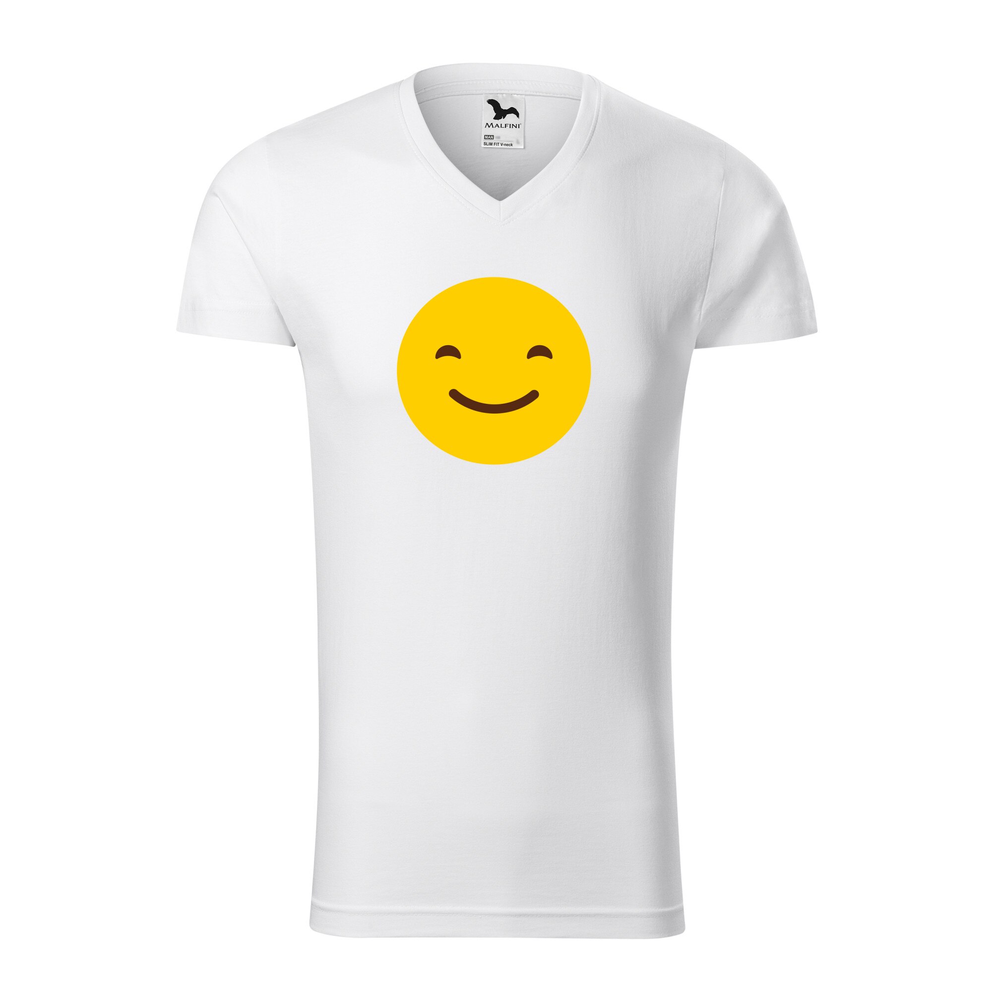 Tricou barbati, Malfini, Emoji Smile Mouth Closed, Alb, L