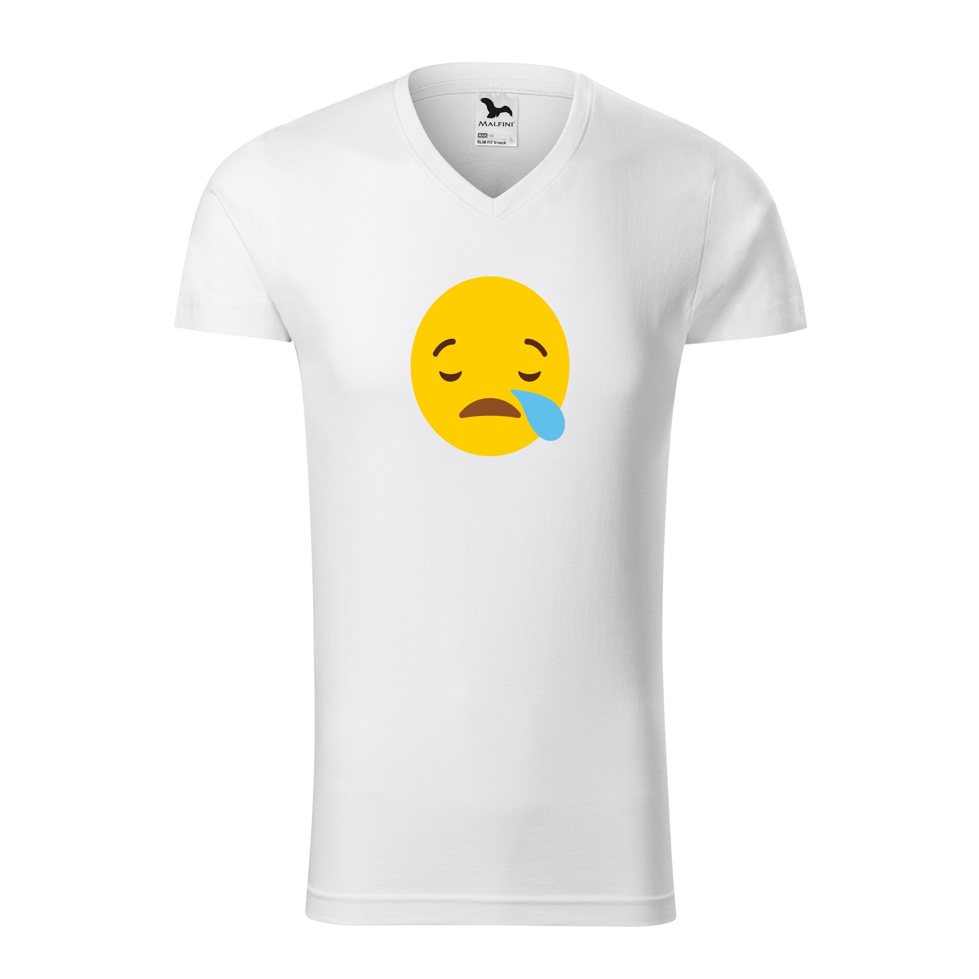 Tricou barbati, Malfini, Emoji Sleeping with a Tear, Alb, M
