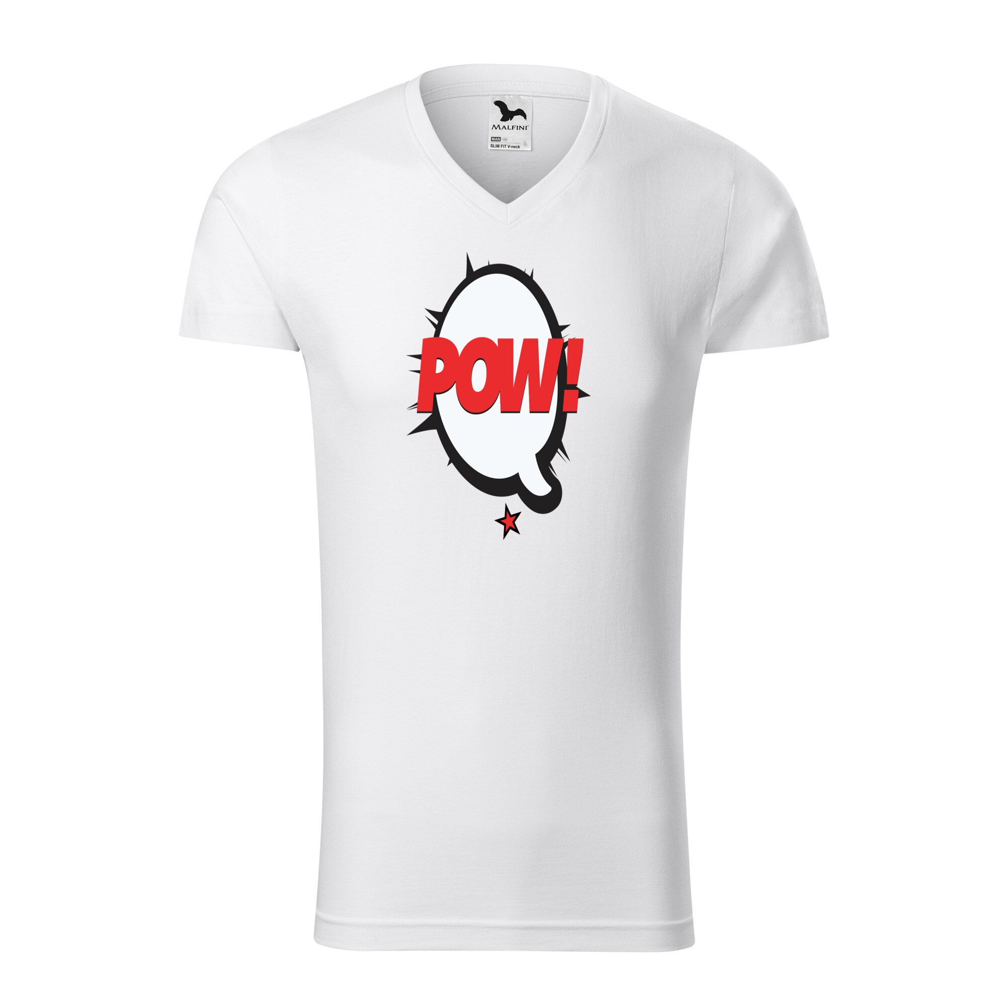 Tricou barbati, Malfini, Comic Pow Red, Alb, L