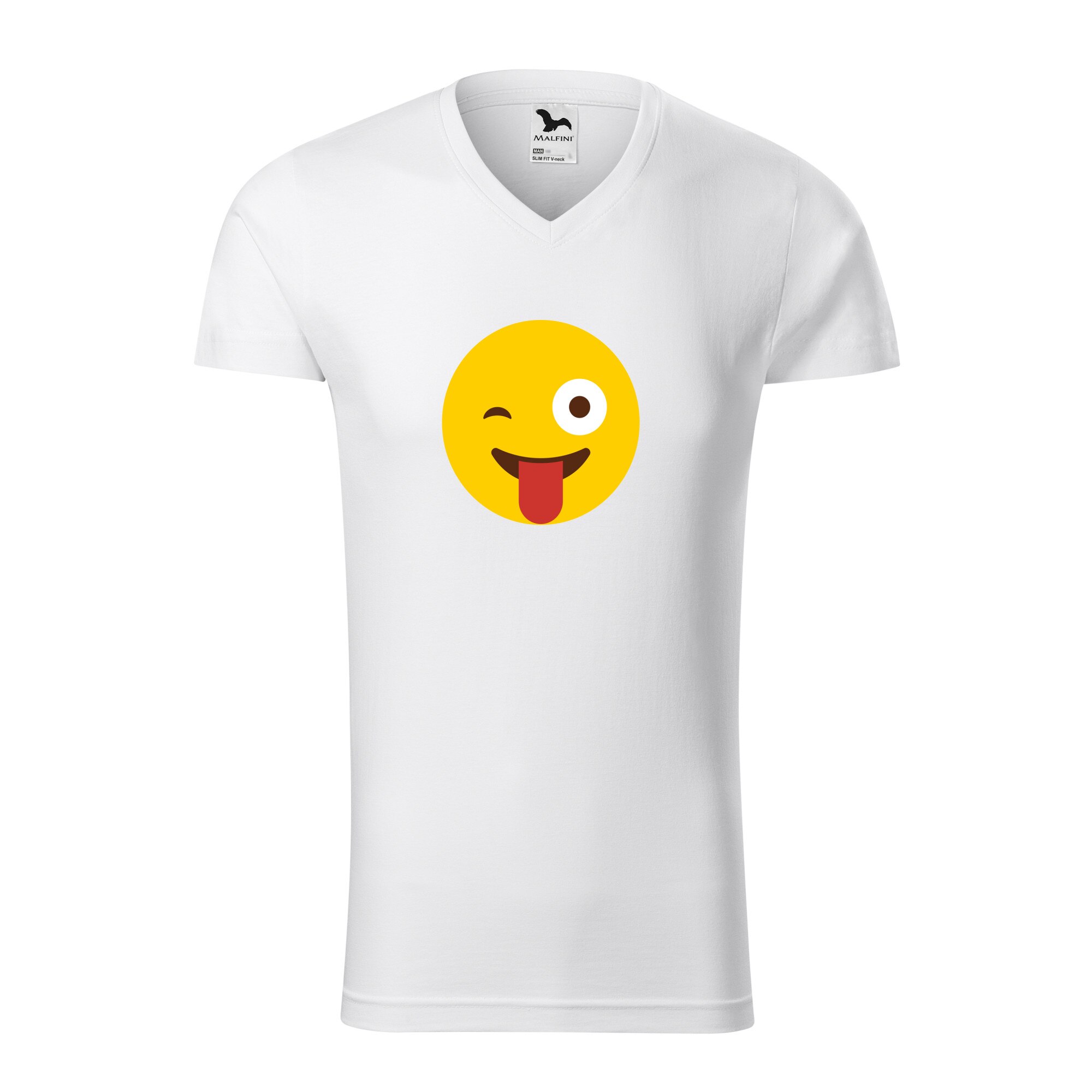 Tricou barbati, Malfini, Emoji Tongue Out, Alb, L