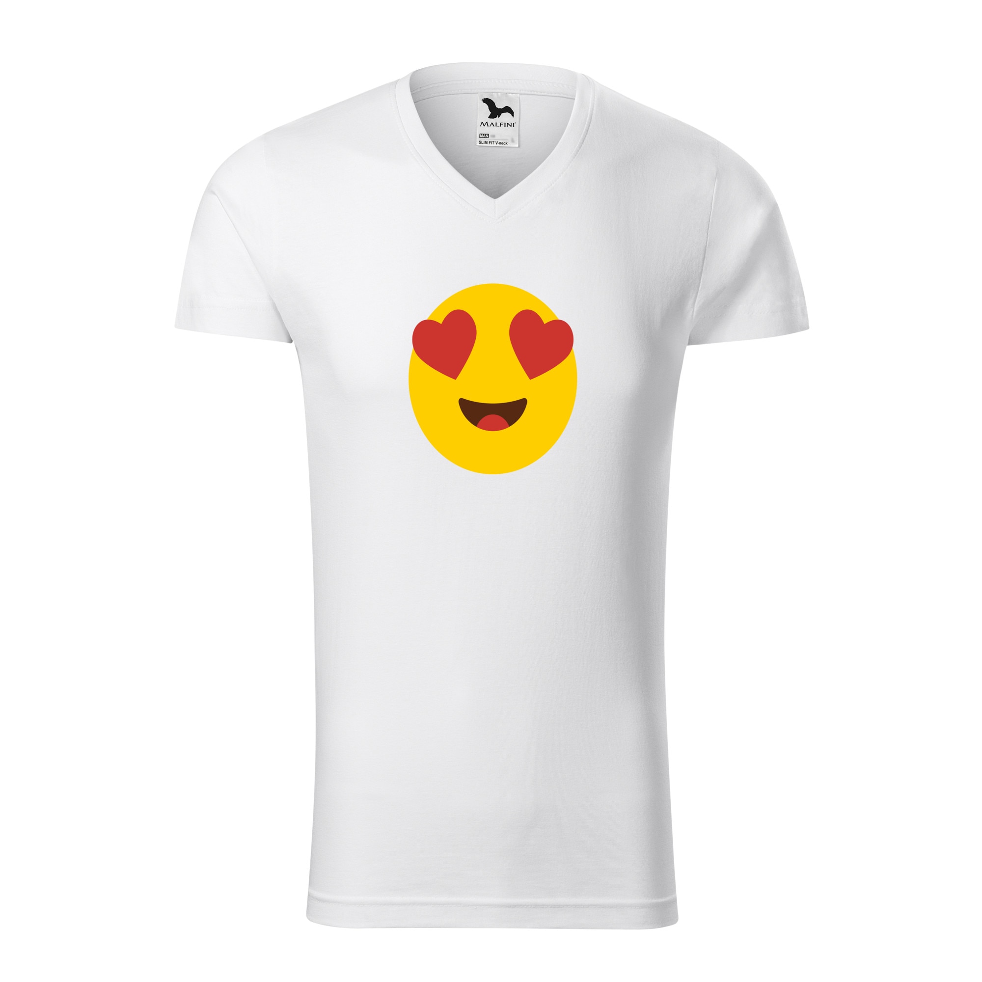 Tricou barbati, Malfini, Emoji Heart Eyes Face, Alb, L
