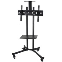 Stand Mobil pentru Televizor, Monitor, Videoproiector, 32"-65", Negru, 50 Kg Greutate Maxima Suportata, DenisNetwork™