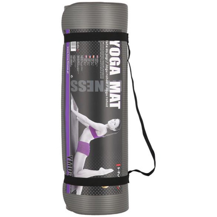 Saltea fitness/yoga/pilates HMS YM04, NBR, 183 x 61 x 1.5 cm, gri