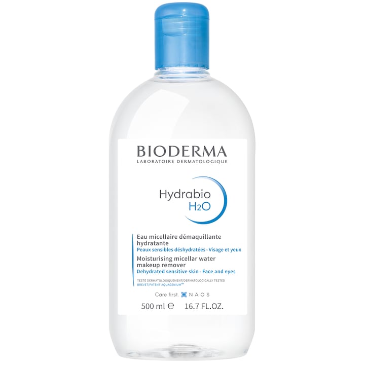 Apa micelara Bioderma Hydrabio H2O pentru ten sensibil/uscat, 500 ml