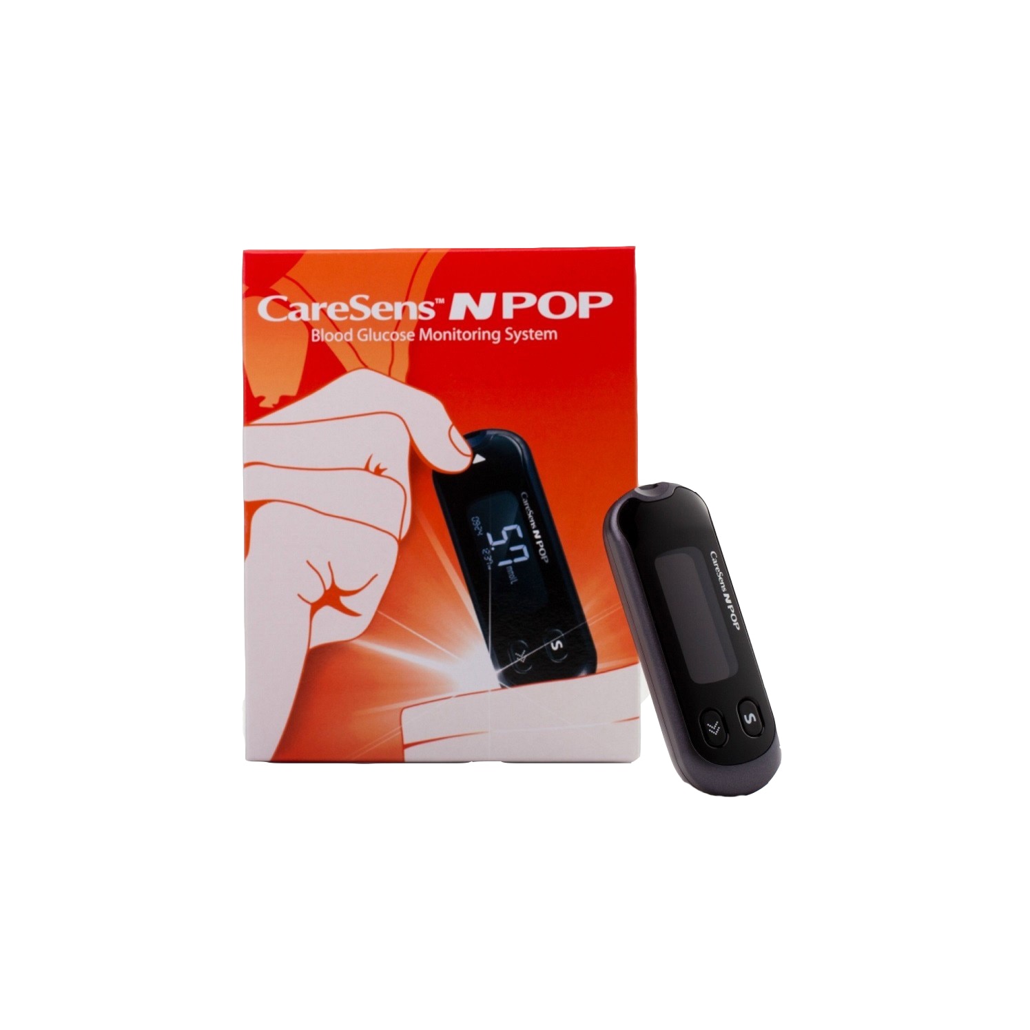 Glucometru CareSens N POP   200 teste, ecran luminos, testare rapida si precisa, nu necesita codare, Negru