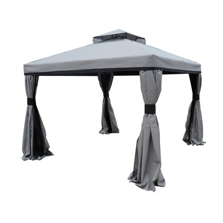 Pavilion Kring Summer Pole, gri/negru, 3 x 3 m