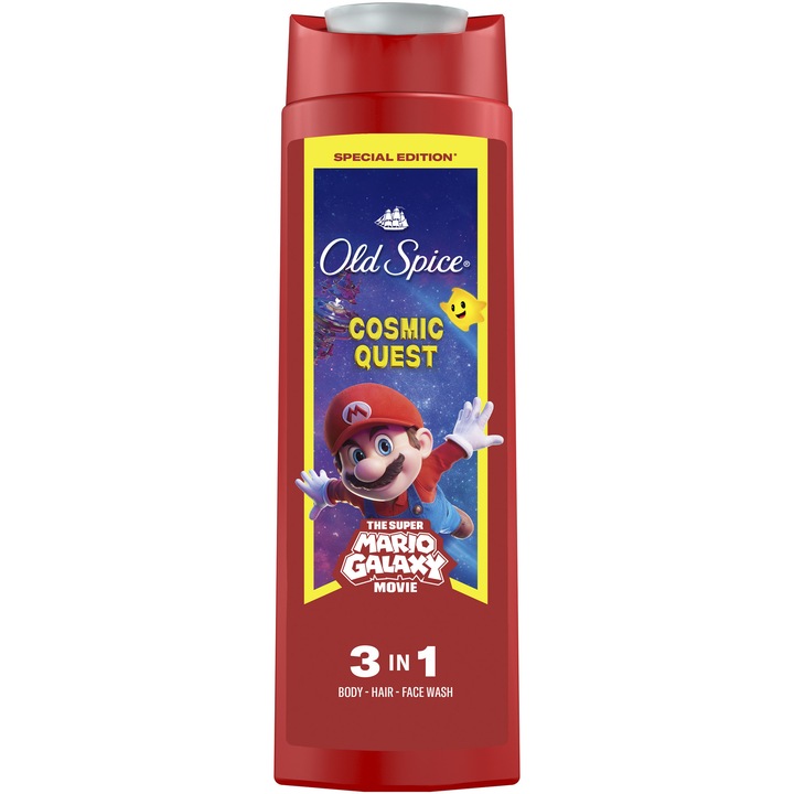 Gel de dus si sampon 3-in-1 Old Spice Super Mario Galaxy Movie Special Edition, 400 ml