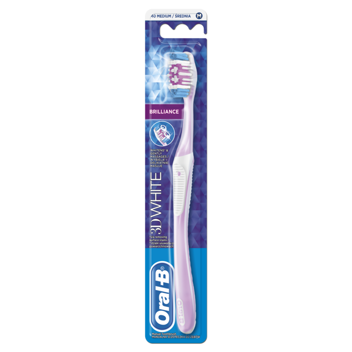 Oral-B 3 White Brilliance fogkefe, 40, Közepes