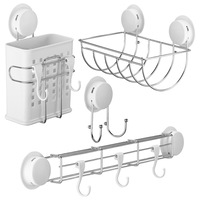 set accesorii bucatarie house of roger 4 piese suport cutite  suport tacamuri  suport prosop hartie  carlig dublu cu ventuze heavylock de mare putere imagen 36_0_
0