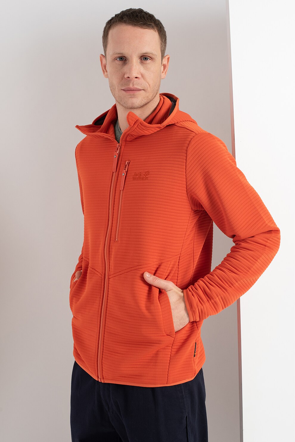 Jack Wolfskin, Jacheta usoara cu aspect striat Modesto, Oranj, M
