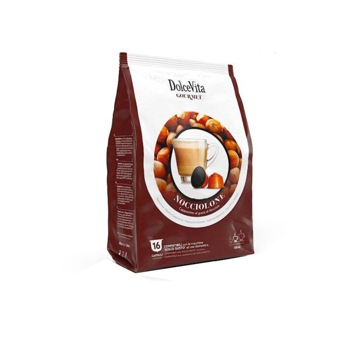 Capsule Nocciolone Dolce Vita Compatibile Dolce Gusto, 16 bucati, 208 g