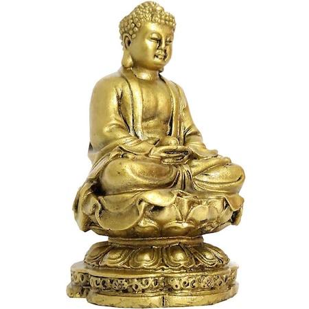 Buddha medicinei, obiect feng shui protectie de boli fizice si emotionale, statueta auriu 10 cm