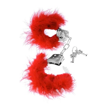 Catuse din Metal cu Cheita, Acoperite cu Blana Rosie Catuse din Metal cu Cheita, Acoperite cu Blana Rosie