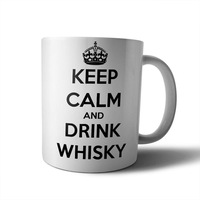 cana din ceramica mobiltokguru cu model keep calm and drink whiskey 300 ml alb imagen 2_0_
0