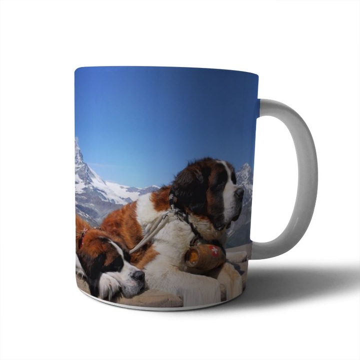 Cana din ceramica Mobiltokguru, Model Saint-Bernard 2, 300 ml, Multicolor