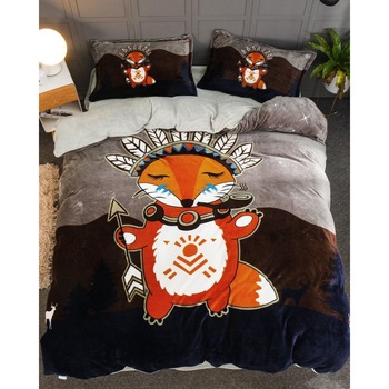 Set Lenjerie Pufoasa Cocolino cu 2 Fete, 4 Piese, Tribe Set Lenjerie Pufoasa Cocolino cu 2 Fete, 4 Piese, Tribe