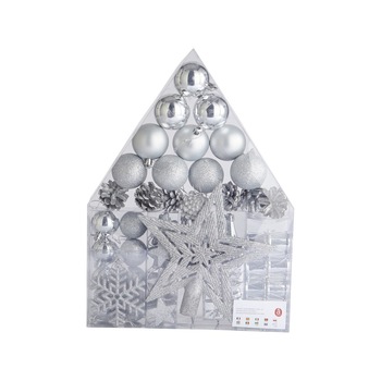 Set 60 glob din plastic Actuel, argintii Set 60 glob din plastic Actuel, argintii